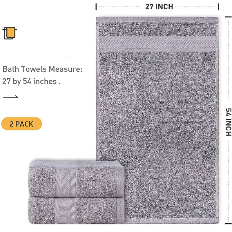 Bath Towels Cotton Blend Bath Towel, Gray