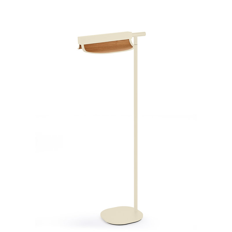 Omma LED Floor Lamp, Matte Black, Natural Cherry