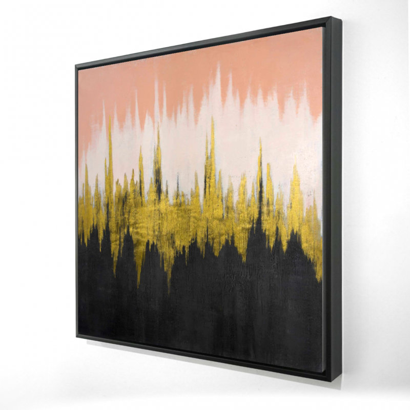 Reproduction abstraite en zigzag sur toile