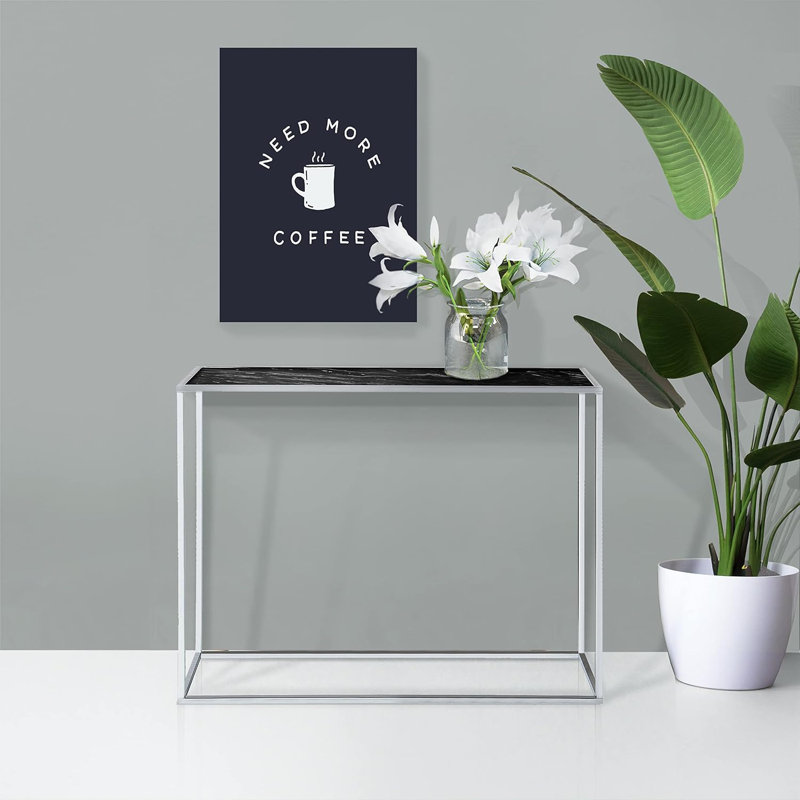 Polytric 100cm Console Table, Chrome, Black