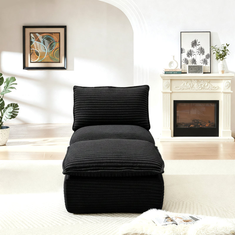 Corduroy Cloud Sofa, Dark Gray Corduroy
