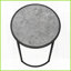 Table basse d'apparence grise grise avec pieds en métal noir, table d'appoint robuste et légère pour le salon et amp; Chambre à coucher