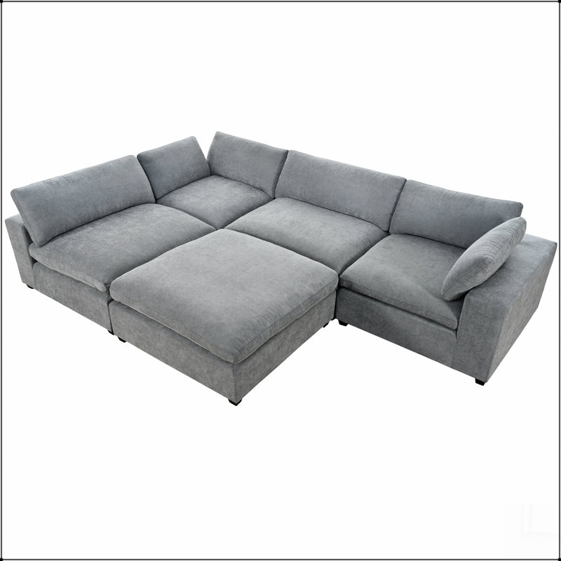 Canapé modulaire rembourré avec repose-pieds amovible, canapé modulaire pour le salon