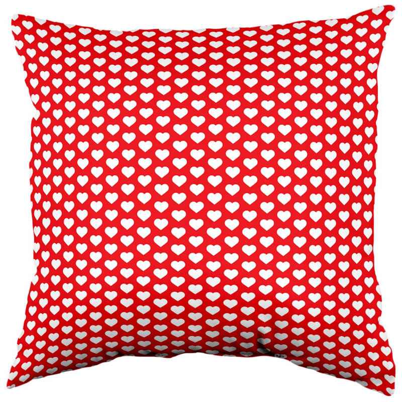 Coussin double face à motif de cœur