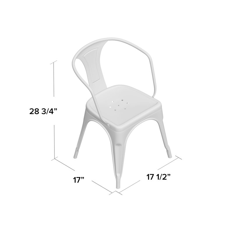 Amerivend Works 17'' H Metal Stacking Armchair (Set of 2)