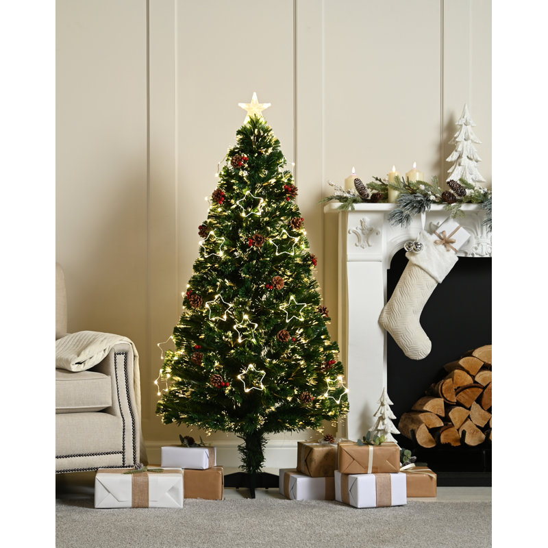 Lighted Artificial Pine Christmas Tree, 2.36ft H