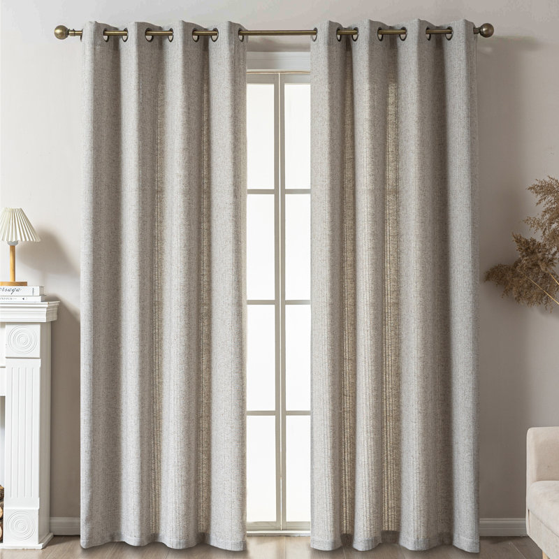 Paire de rideaux filtrant la lumière Farmhouse, Lin lin, L 52 po x L 84 po