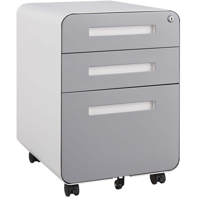 Classeur mobile à 3 tiroirs pour le bureau, imperméable et résistant à l'humidité, conception anti-basculement avec 5 roues, convient aux dossiers légaux / lettre / a4