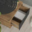 Ailana Floating Bedside Shelf with Drawer and Metal Round Shelf-891998149