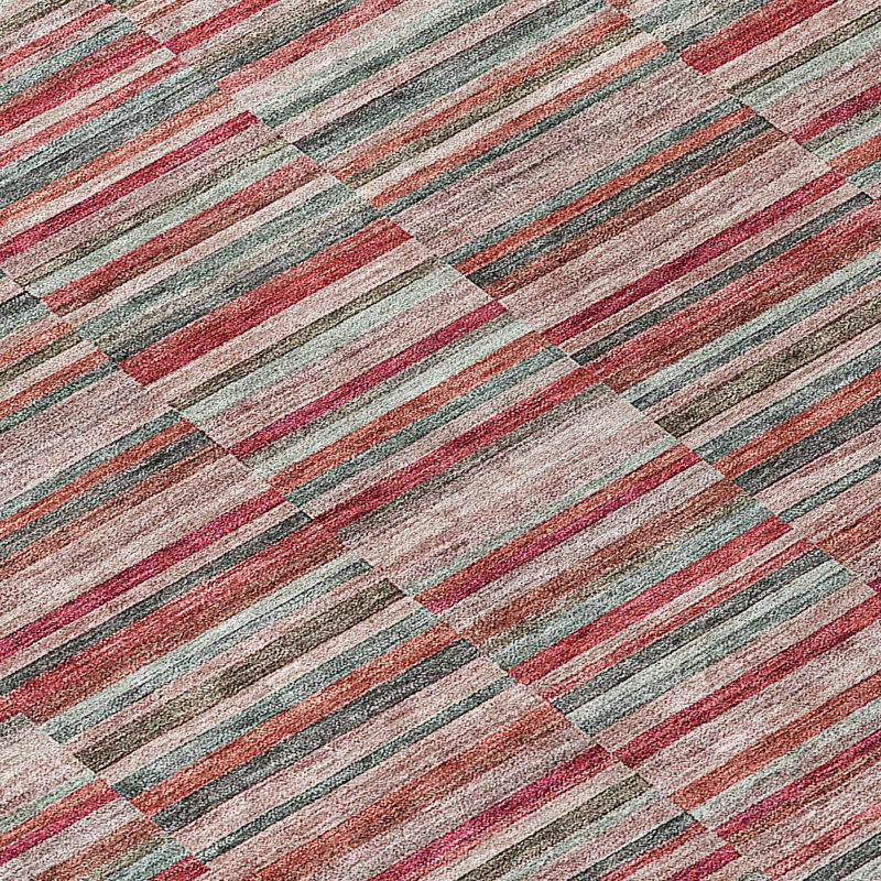 Tapis intérieur lavable rayé 8 pi