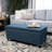 Navy Blue Storage With Dark Brown Birch Legs For Spa Relaxation Area, 18.42"D X 42.71"W 18.42"H Fabric And-1072961360