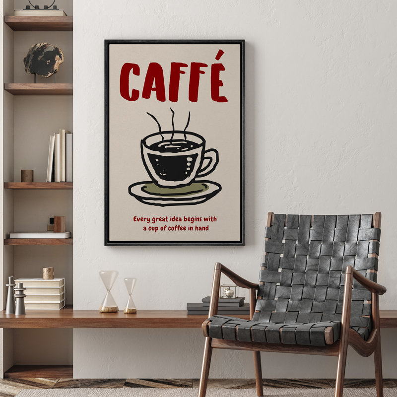 «Caffe Coffee», reproduction d'art sur toile encadrée dans la chambre principale, Noir, noir, noir, noir, H 36 po x l 24 po