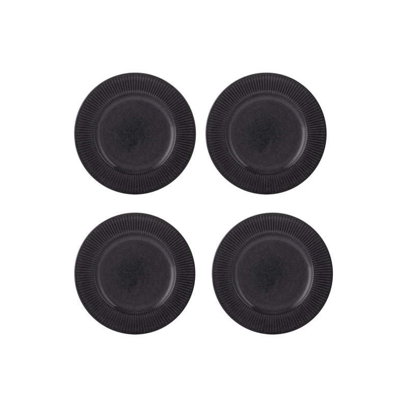 Reactive Linear Set Of 4 Side Plates, Black