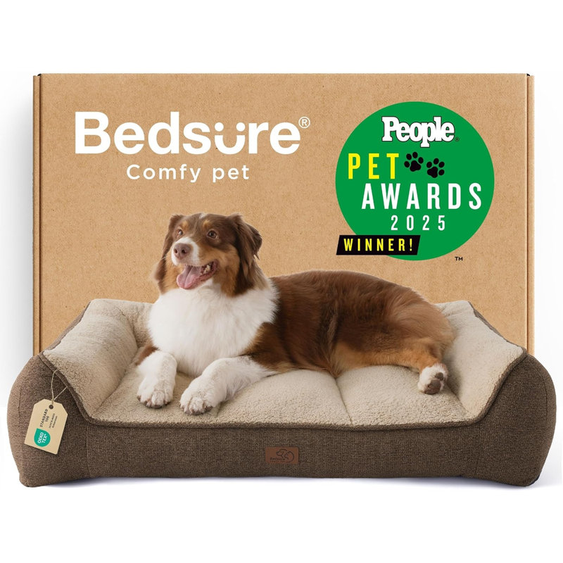 Lit orthopédique confortable pour chiens de taille moyenne, canapé-lit lavable imperméable très épais avec housse en sherpa, base antidérapante