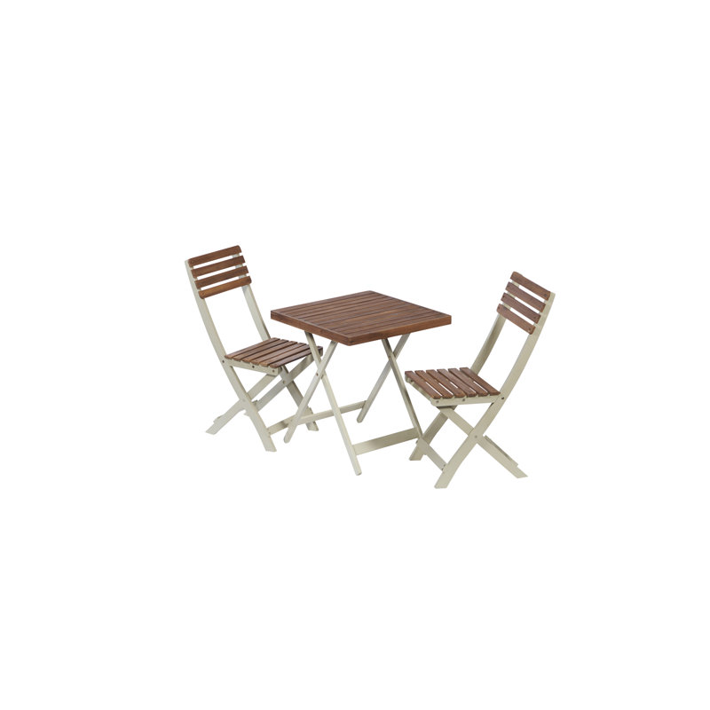 Gertraude 2 - Person Wood Patio Dining Set with Square Table