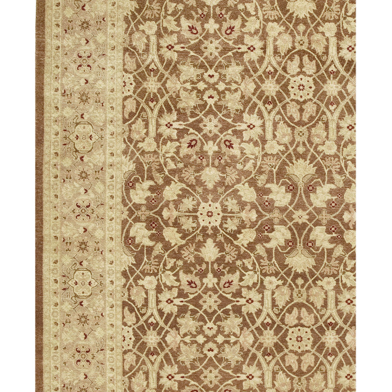 Wool Oriental Area Rug in Chocolate/Fawn, Rectangle 9' x 12'