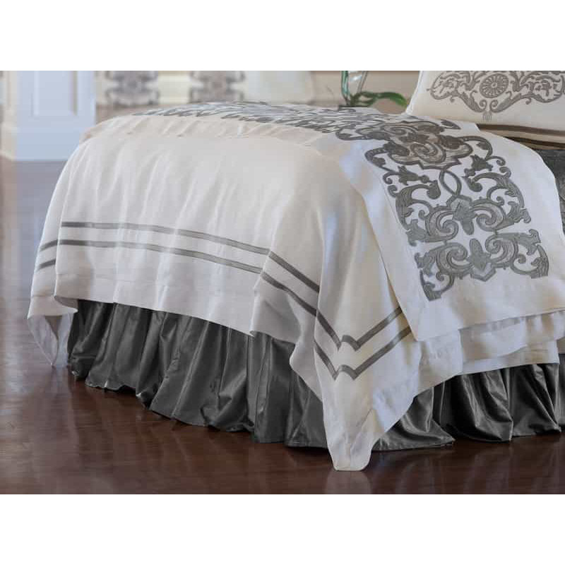 Soho Velvet Duvet Cover, Queen Duvet Cover, Silver