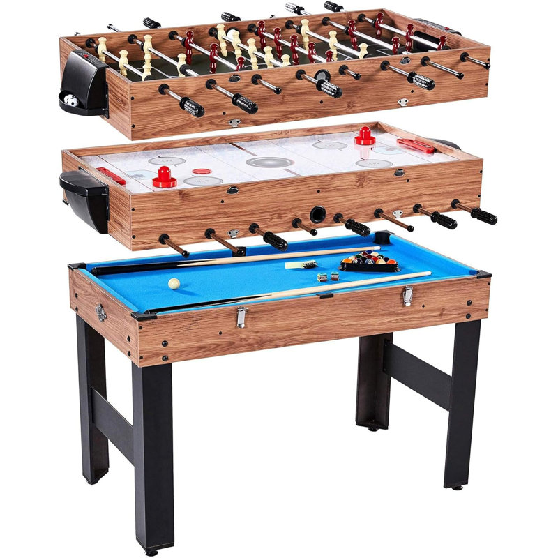 3 in 1 Sports Multigame, Pool Billiards, Slide Hockey, Foosball Game Table