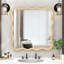 Miroir décoratif jaune-brun à cadre ondulé rond en bois massif de 36 pouces, pour chambre à coucher, salle de bain, salon, entrée-597646052-597646057