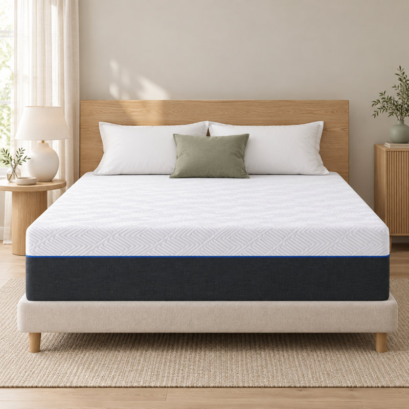 Matelas en mousse viscoélastique gélifiée 10 pouces avec housse respirante et garantie de 10 ans, Double