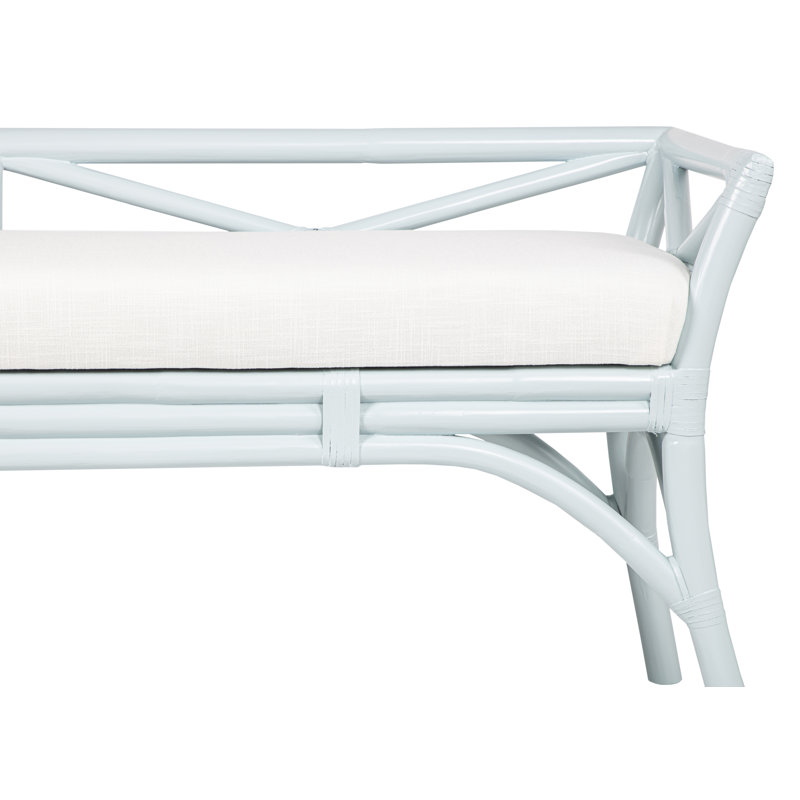 Wicker Bench, Light Blue