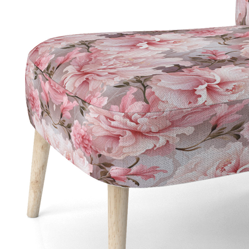 Chaise d'appoint rembourrée Cottage A, Motif victorien floral éthéré rococo XXIII
