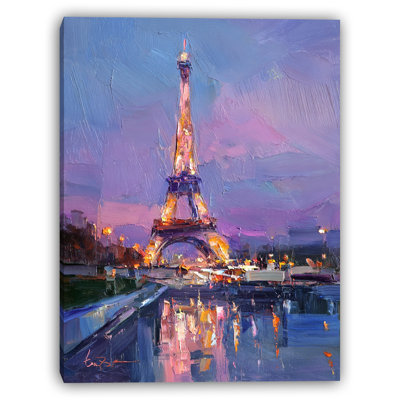 Twilight Reflections at the Tower Wrapped Canvas Wall Art