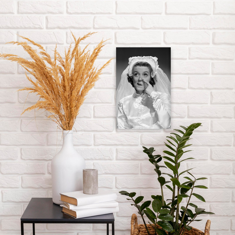 1950s BRIDE SCRATCHING NOSE AND LOOKING PUZZLED by Debrocke - Wrapped Canvas Print, 45.72 cm H x 30.48 cm W