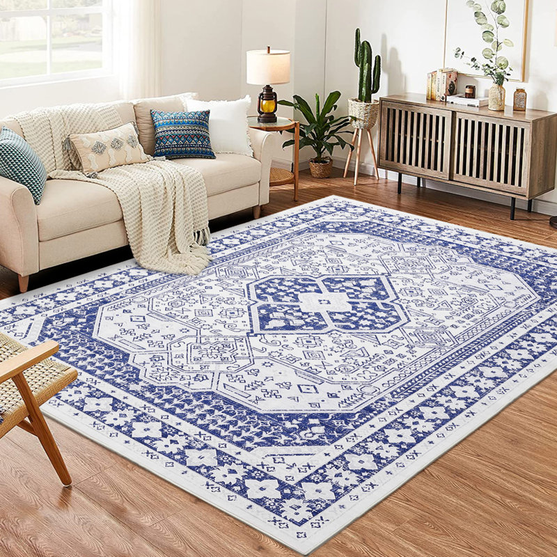 Tapis rectangulaires lavables Bevus pour le salon, Rectangle 9 pi x 12 pi