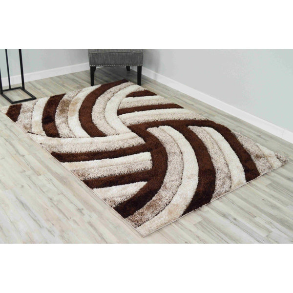 Wrought Studio Modern Arriola Shag Abstract Geometric Rug For Living ...
