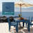 7-Piece HDPE Outdoor Dining Set 6 Armchairs And Dining Table With Umbrella Hole-1301426502