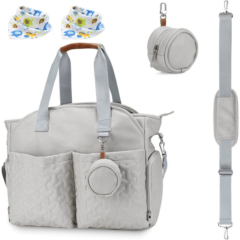 Polyester Picnic Tote Bag, Light Gray
