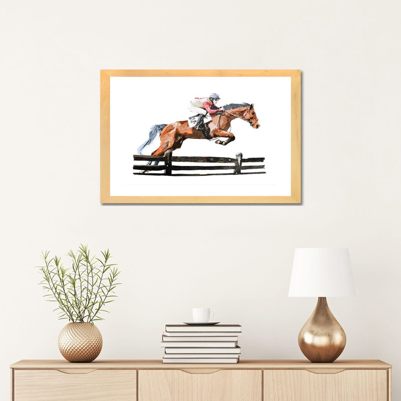 "Go hard ou Go Home" par Edaraquarelles-impression, Blanc, H 16 po x l 24 po x P 1 po, Toile avec cadre en bois beige