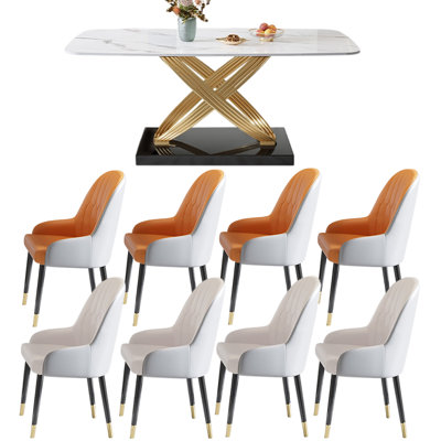 Modern luxury rectangular dining table sets