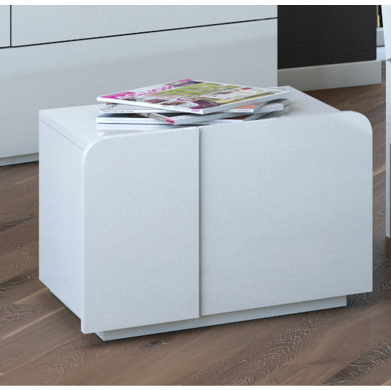 Arcora 52cm W Manufactured Wood Bedside Table, White