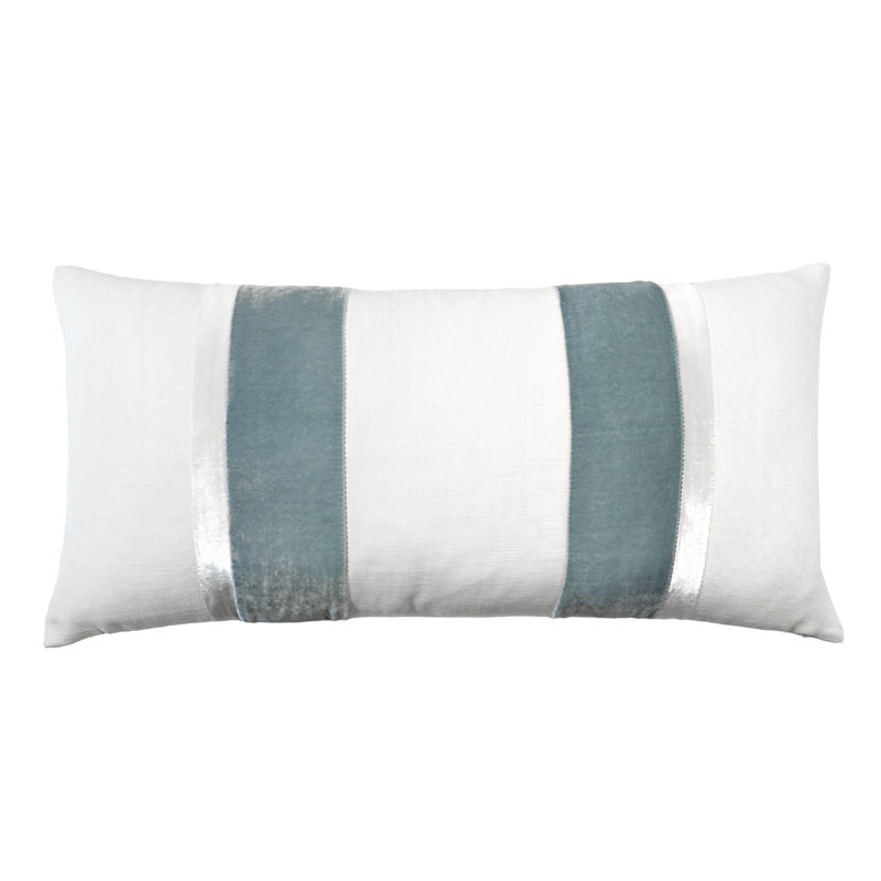 Stripe Lumbar Pillow Cover & Insert, Harbor, 12" x 24"