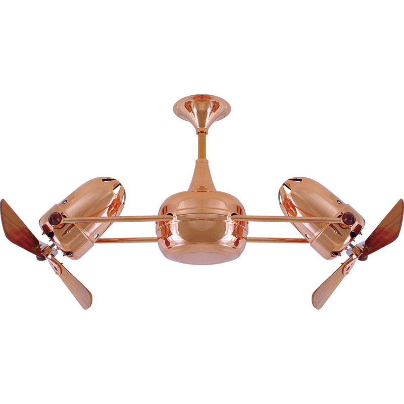 36" Duplo-Dinamico 3 Blade Ceiling Fan, Polished Copper