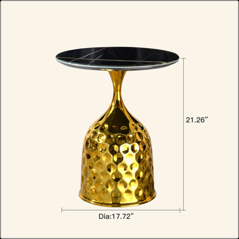 Table d'appoint pour canapé, table basse à plateau rond en fer, table de chevet de chambre à coucher / table de loisirs, table à thé avec balcon après-midi / table décontractée