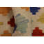 Tapis ivoire / bleu / jaune en laine fabriqué à la main de conception unique 5 pi 3 po x 7 pi 7 po Lowella