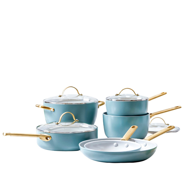 Greenpan Padova Reserve 6 Piece Set - Blush Pink, Smokey Blue