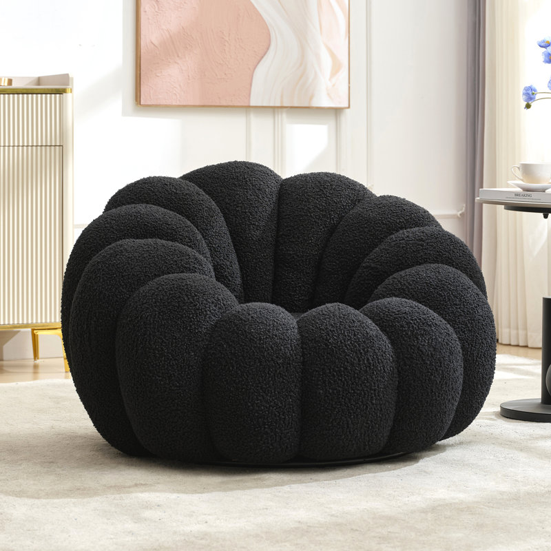 Cerone Upholstered Swivel Chair, Black