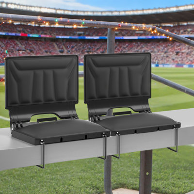Stadium Seats With Supported Back & Cushioned Surface, Foldable Portable Comfort Bleacher Seats With Shoulder Strap & Carrying Handle, Designed For Sp by Arlmont & Co.