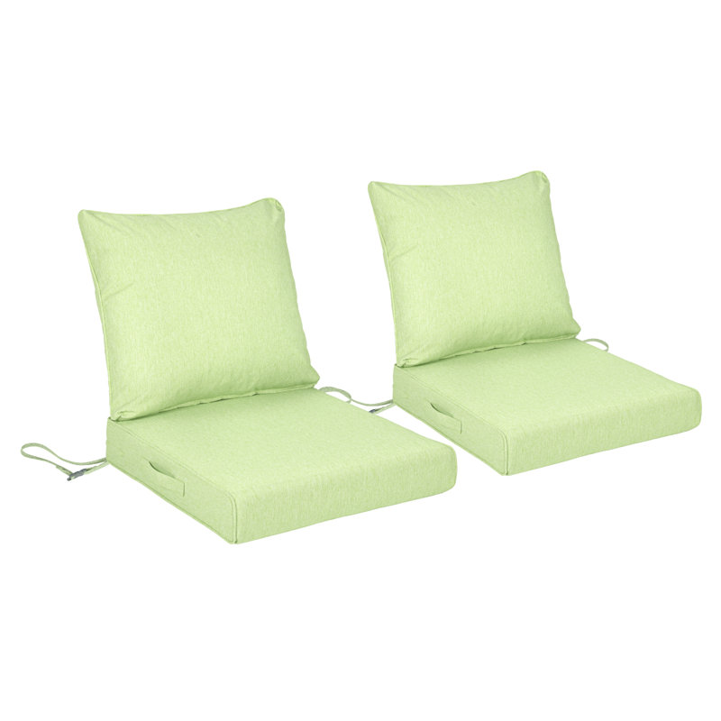 Outdoor Water-resistant Deep Seat Cushion Set, 24" W x 24" D, Green