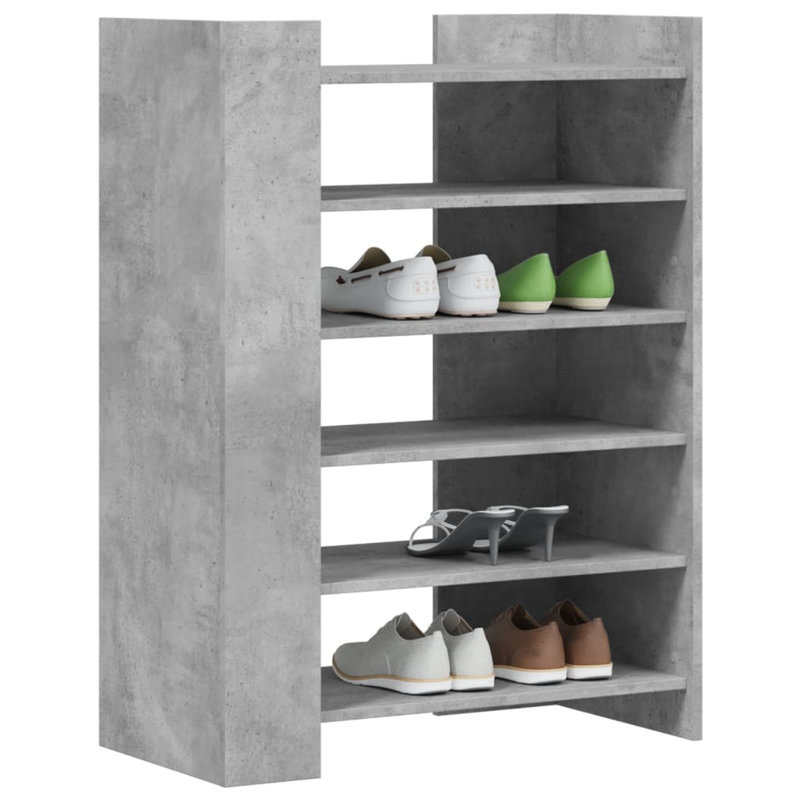 Shoe Cabinet 74.5X37.5X100 Cm Engineered Wood, Concrete Grey