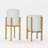 2-Piece White Fluted Metal Planter with Gold Stand , Indoor Decorative Planter Pots