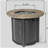 Circular propane pit table with lava rock