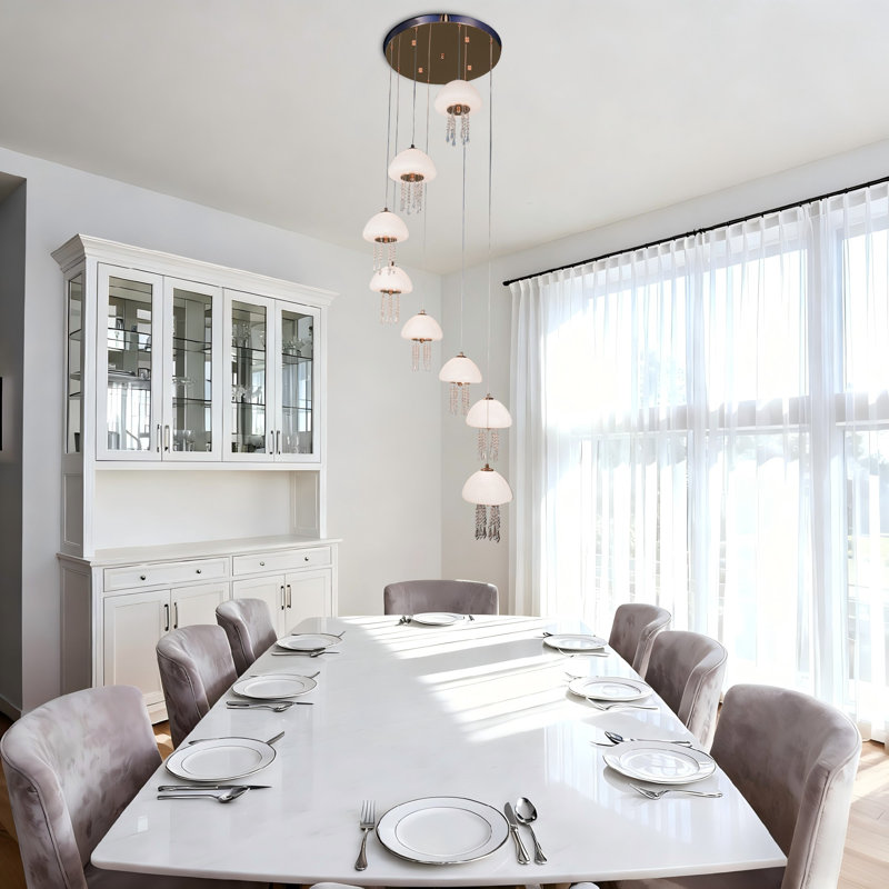 Lustre en grappe moderne à 8 lumières avec lumières DEL