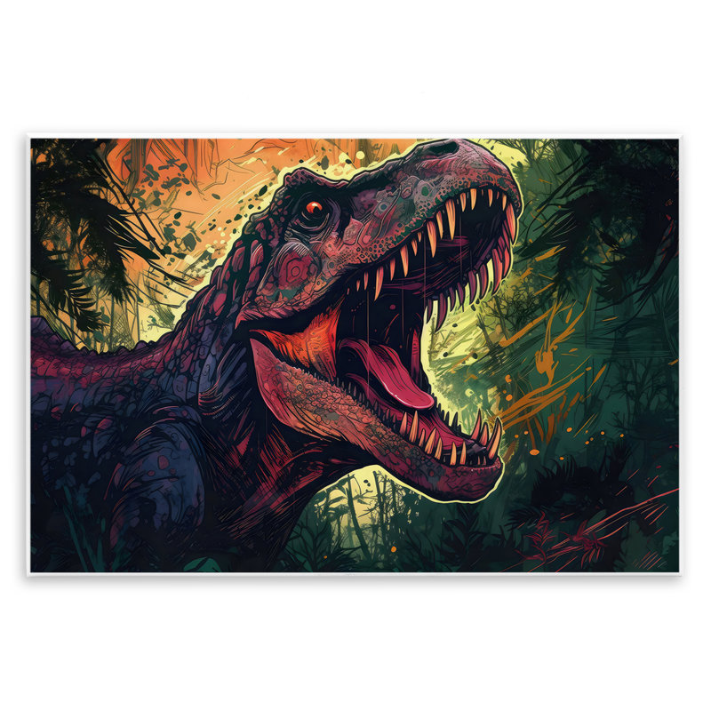 Plaque murale foncée T-Rex, design par Creative Studio, H 13 po x l 19 po