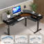 Bureau en L réglable en hauteur de 66 po avec prises de courant et 3 tiroirs, bureau pour bureau personnel-975960253