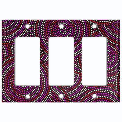 Patterned 3 - Gang Toggle Light Switch Standard Wall Plate